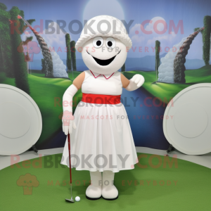 Hvid golfbold maskot...