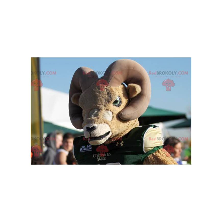 Mascotte de bouc beige et marron - Redbrokoly.com Mascotte de bouc beige et marron - Redbrokoly.com