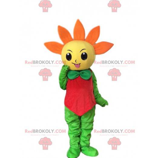 Giant yellow and orange flower mascot, spring costume -