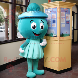Teal Candy Box maskot...