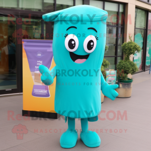 Teal Candy Box maskot...