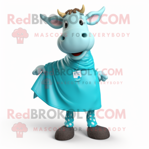 Cyan Jersey Cow mascotte...