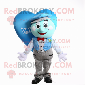 Cyan Heart mascotte kostuum...