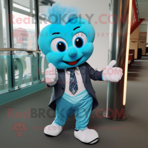 Cyan Heart mascotte kostuum...