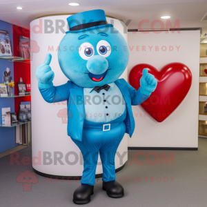 Cyan Heart mascotte kostuum...