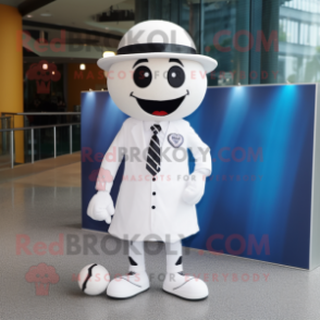 White Volleyball Ball mascot costume character dressed with a Suit and Hats