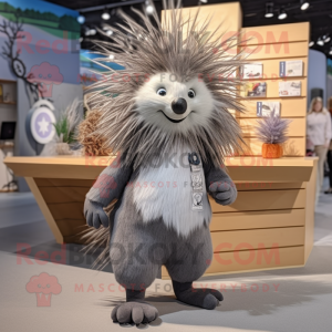 Grijs Porcupine mascotte...