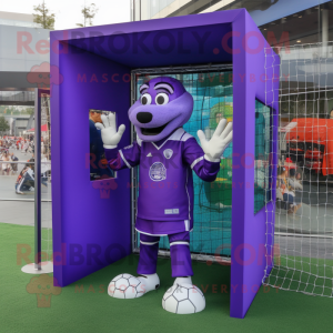 Purple Soccer Goal maskot...