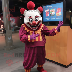 Maroon Evil Clown mascotte...