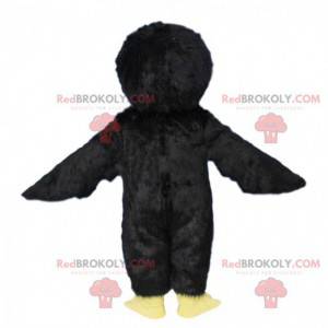 Mascotte uccello nero e giallo, costume da corvo -