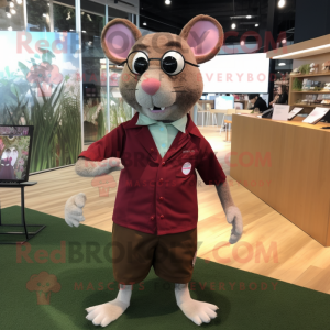 Maroon Rat mascotte kostuum...