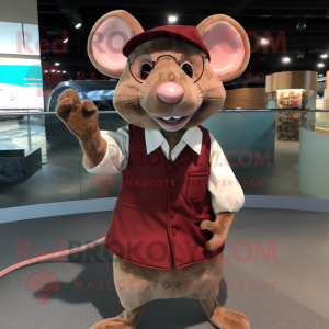 Maroon Rat mascotte kostuum...