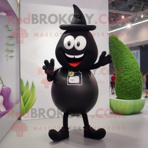 Black Onion mascot costume character dressed with a Shorts and Brooches