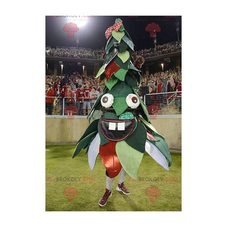 Grøn og rød juletræ maskot - Redbrokoly.com