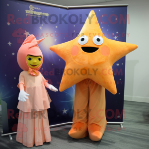 Peach Starfish maskot drakt...