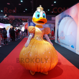 Orange Duck maskot kostume...