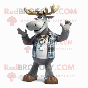 Grey Moose maskot kostume...