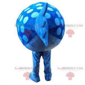 Blue fish mascot, plump and funny, big fish costume -