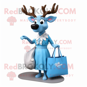 Sky Blue Elk maskot kostume...