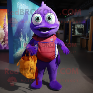 Purple Cod maskot kostume...