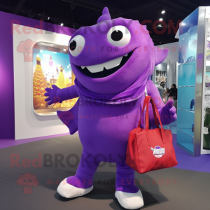 Purple Cod maskot kostume...