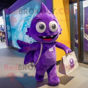 Purple Cod maskot kostume...