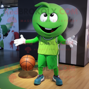 Grønn basketballball maskot...