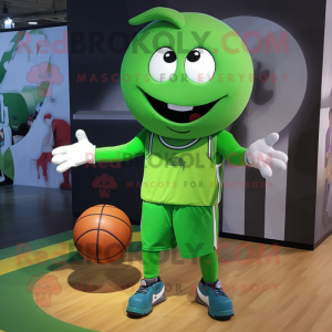 Grön basketboll maskot...