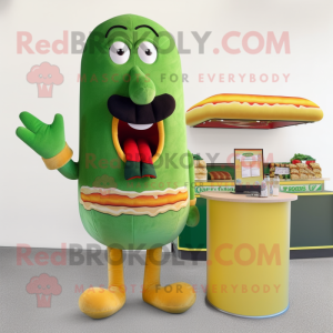 Green Hot Dog mascotte...