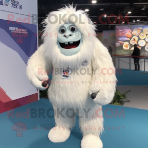 Hvid Yeti maskot kostume...