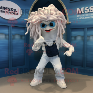 Hvid Medusa maskot kostume...