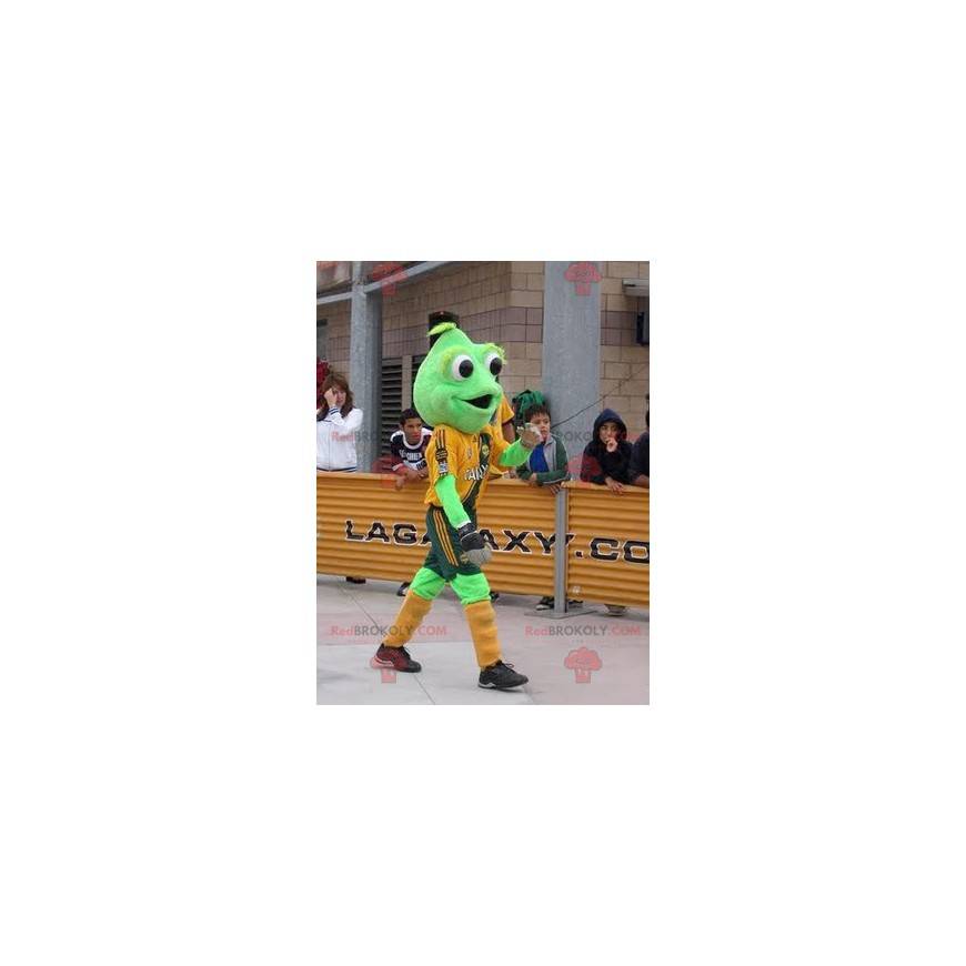 Groene kikker mascotte met grote ogen - Redbrokoly.com