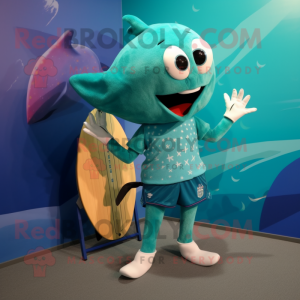 Teal Stingray mascotte...