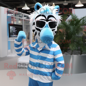 Sky Blue Zebra mascotte...