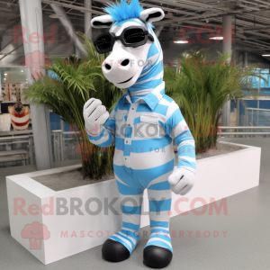 Sky Blue Zebra maskot...