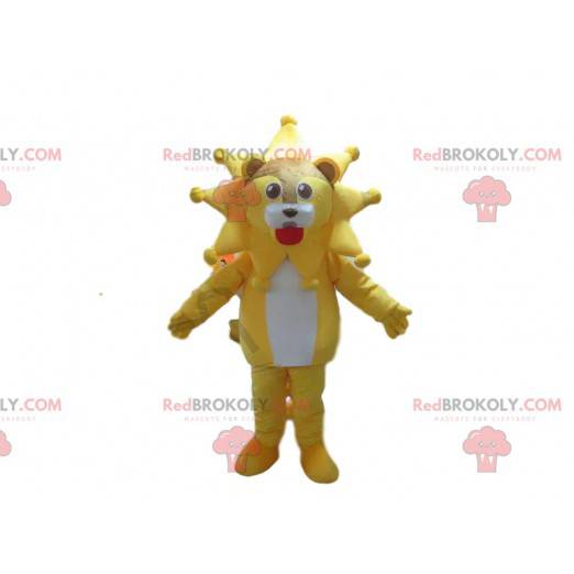 Lion maskot med sin manke i form af en stjerne, sol -