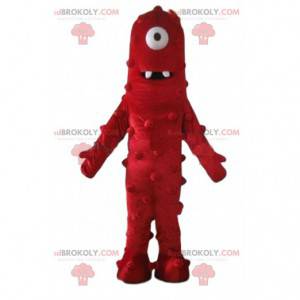 Mascot rood cyclops monster, erg leuk en origineel -