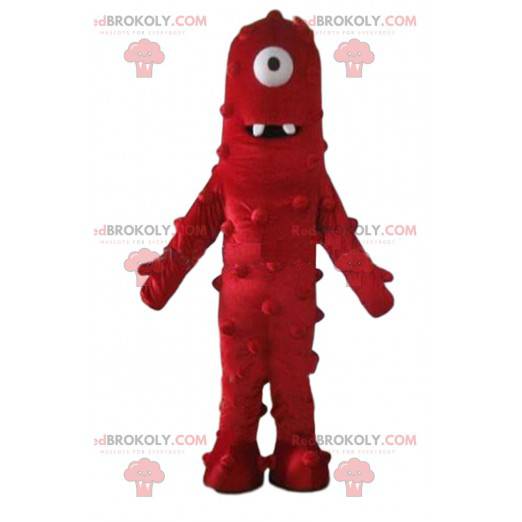 Mascot rood cyclops monster, erg leuk en origineel -