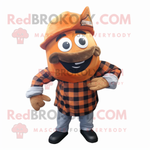 Rust Queen mascot costume character dressed with a Flannel Shirt and Beanies