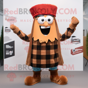 Rust Queen mascot costume character dressed with a Flannel Shirt and Beanies