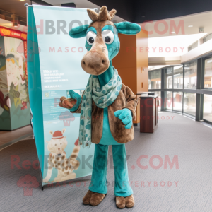 Teal Giraffe mascotte...