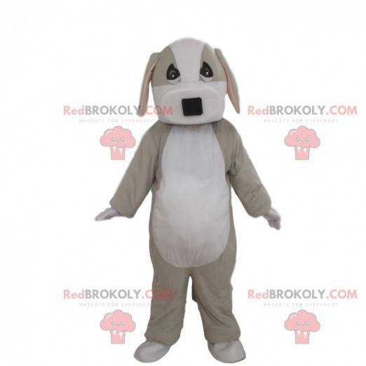 Fully customizable gray and white dog mascot - Redbrokoly.com