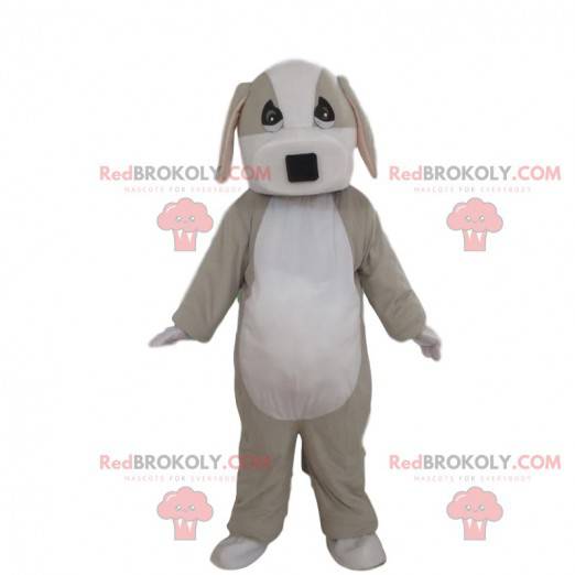 Mascota de perro gris y blanco totalmente personalizable -