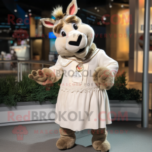 Beige æsel maskot kostume...