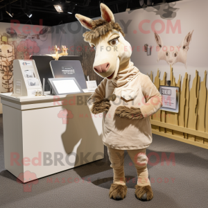 Beige Donkey mascotte...