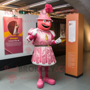 Roze mascotte kostuum van...