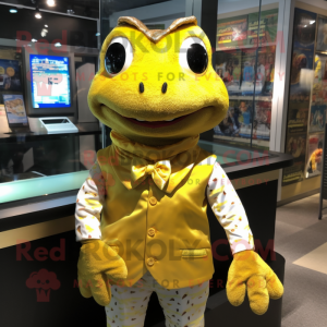 Gold Frog maskot drakt...