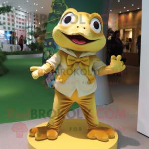 Gold Frog mascotte kostuum...