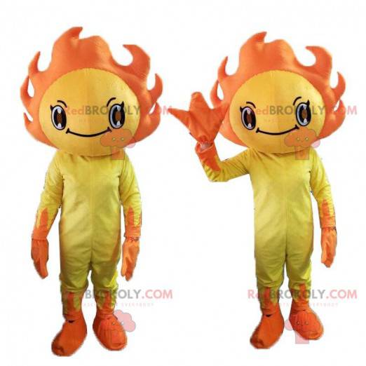 Gul och orange solmaskot, solig kostym - Redbrokoly.com