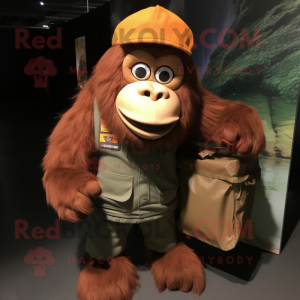 nan Orangutan mascot costume character dressed with a Cargo Pants and Beanies